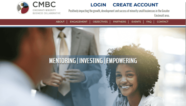 Screenshot of Cincinnati Minority Business Collaborative's website